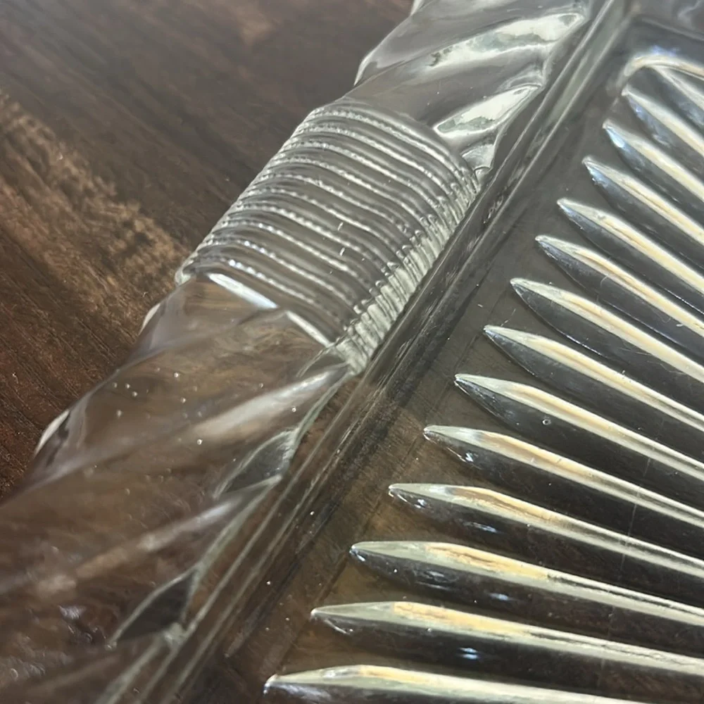 Vintage 1950s Heavy Thick Pressed Glass Vanity Tray